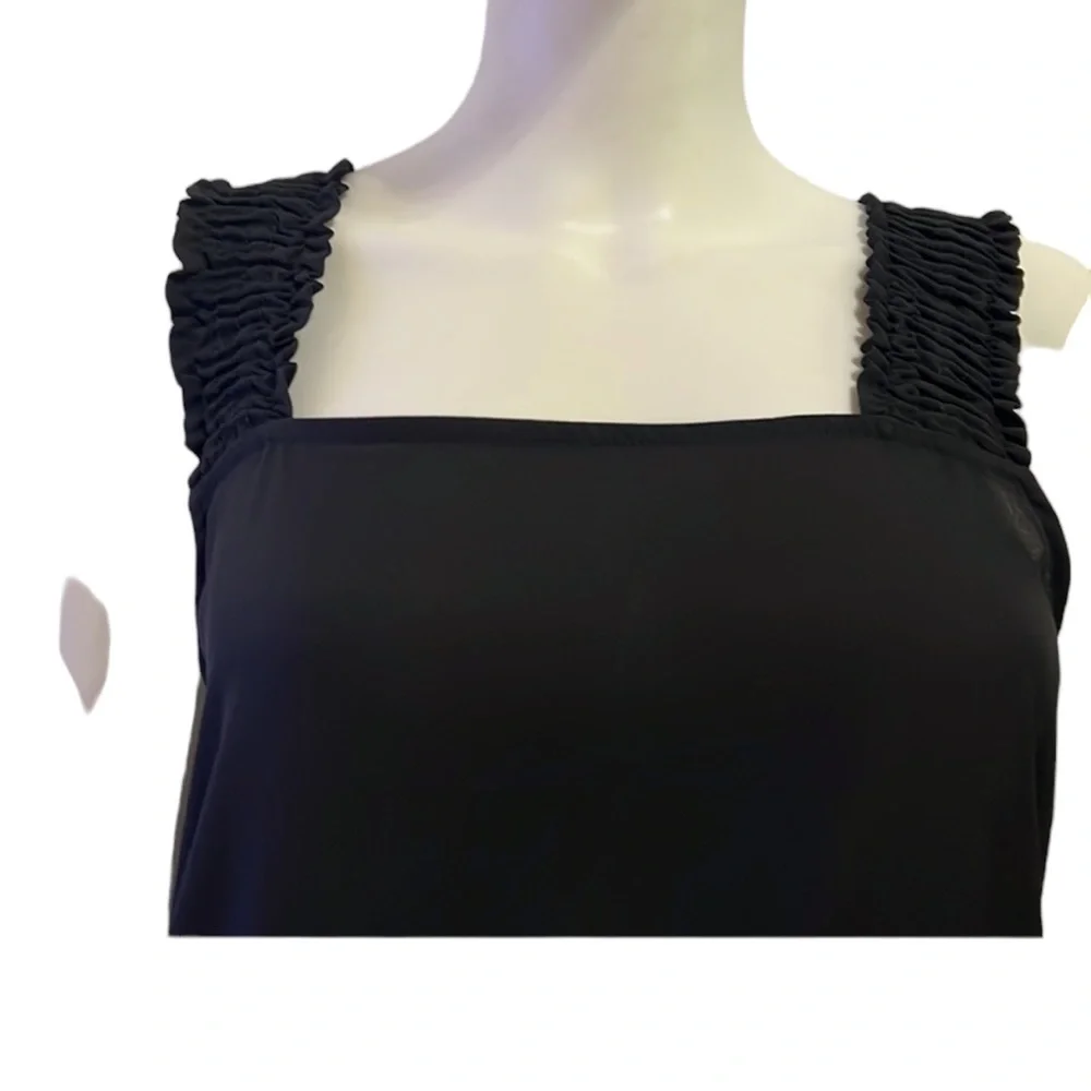 NWT Pleione Square Neck Smock Sleeve Tank Black XS - Picture 3 of 5